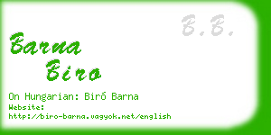 barna biro business card